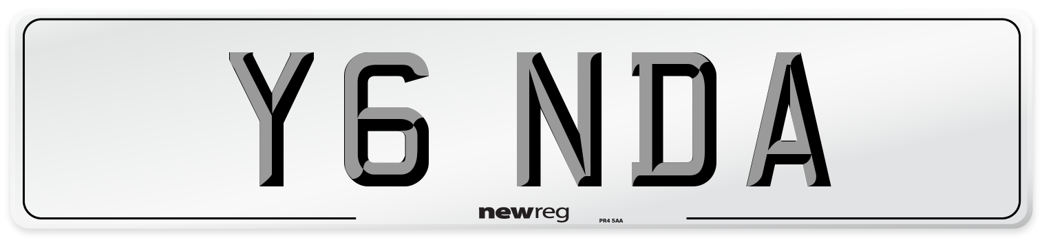 Y6 NDA Number Plate from New Reg